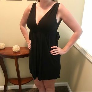 Cute black lightweight plunging neckline dress